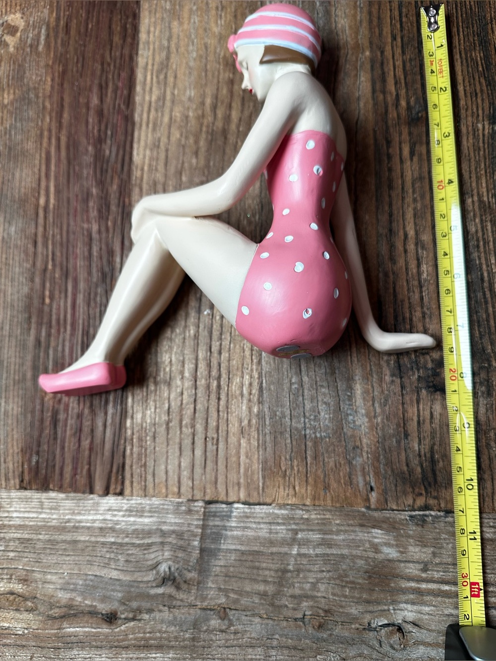 Pink Polka Dot Bathing Beauty Figurine - Picture 8 of 9